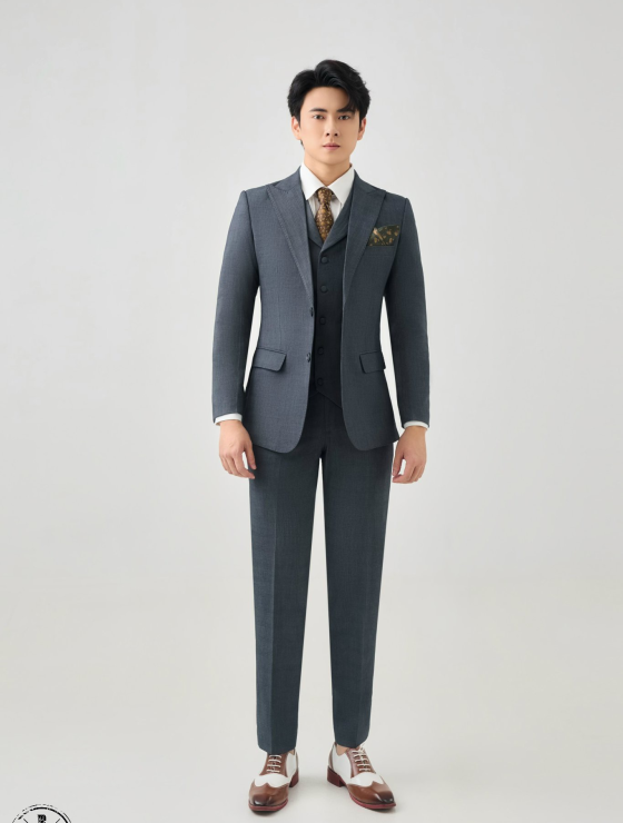 VEST CARO XÁM 7623