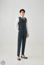VEST CARO XÁM 7623