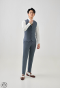 VEST CARO XÁM NHẠT 098