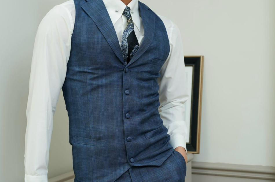 VEST CARO XANH 