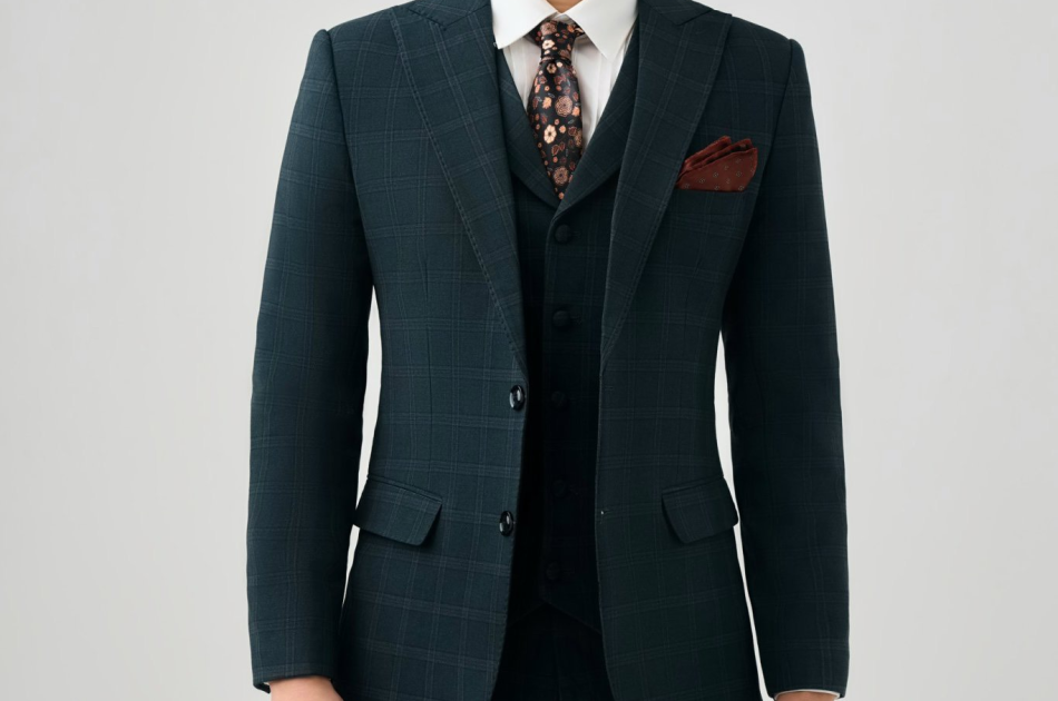 VEST CARO XANH RÊU - 565