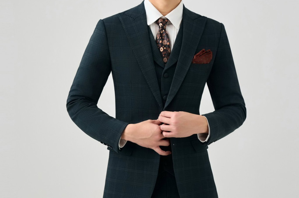 VEST CARO XANH RÊU - 565