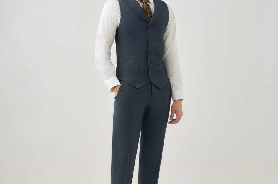 VEST CARO XÁM 7623