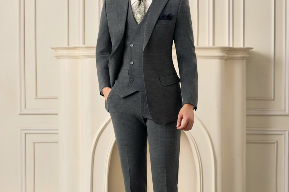 VEST CARO XÁM 562