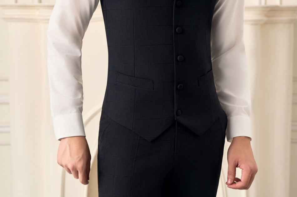 VEST CARO ĐEN 04