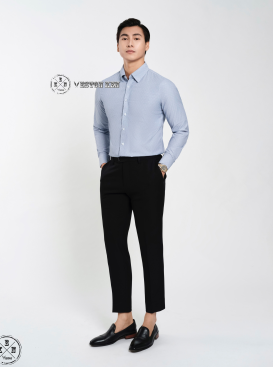 SƠ MI CHẤM BI XANH 