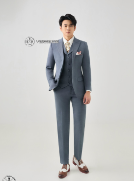 VEST CARO XÁM NHẠT 098