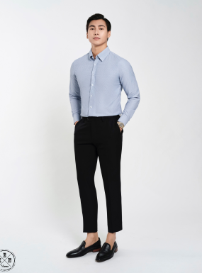 SƠ MI CHẤM BI XANH 